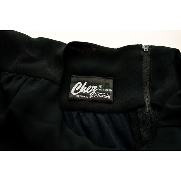 Vintage Chez tandy black longsleeve sequin dress cocktail party event XL NYE - Picture 5 of 5